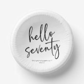 ハロー70ミニマリスト70th誕生日パーティー ペーパーボウル (正面)