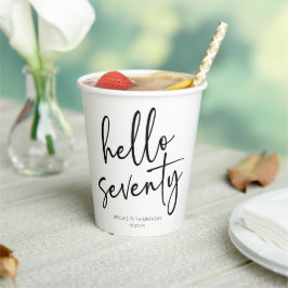 ハロー70ミニマリスト70th誕生日パーティー 紙コップ
