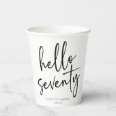 ハロー70ミニマリスト70th誕生日パーティー 紙コップ (裏面)