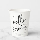 ハロー70ミニマリスト70th誕生日パーティー 紙コップ (正面)