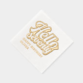 ハロー70モダン誕生日パーソナライズされた 箔ナプキン (右)