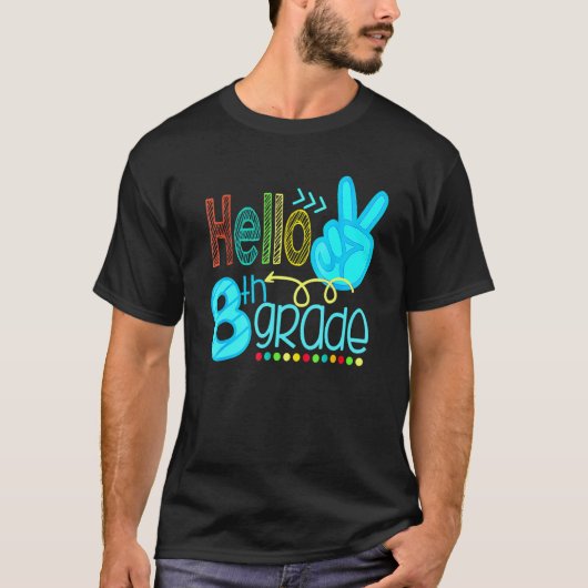 ハロー8年生チーム8年生新学期3 Tシャツ (正面)
