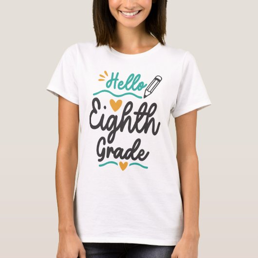 ハロー8年生新学期先生生 Tシャツ (正面)