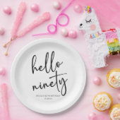 ハロー90ミニマシンプルリスト90th誕生日パーティー ペーパープレート (パーティー)