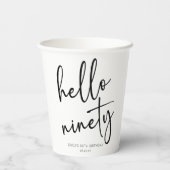 ハロー90ミニマシンプルリスト90th誕生日パーティー 紙コップ (裏面)