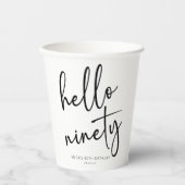 ハロー90ミニマシンプルリスト90th誕生日パーティー 紙コップ (正面)