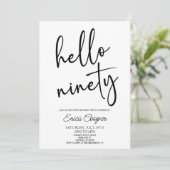 ハロー90ミニマル歳エレガントの誕生日パーティー 招待状 (スタンド正面)