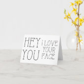 ハロー あなたの顔が好きよ グリーティングカード (メッセージなし) (黄色い花)