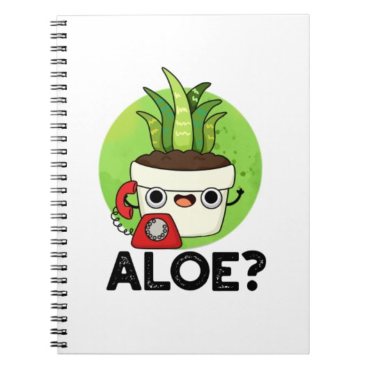 ハロー・アロエのユーモア植物パン ノートブック (正面)