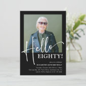 ハロー エイティ！ ミニマル80歳の誕生日パーティー 招待状 (スタンド正面)