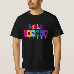 ハロー・サマー・ポプシクレス カッコいい夏期休暇 Tシャツ