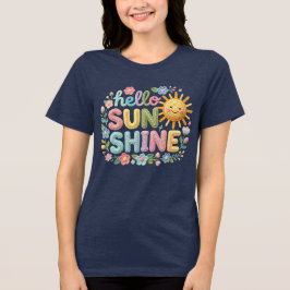 ハロー サンシャイン かぎ針編み風 フラワー トライブレンドTシャツ