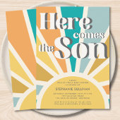 ハロー・サン レトロ ベイビー シャワー 招待状