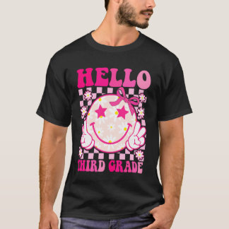 ハロー・サード・グレード・コケット・リボン・バック・トゥ・スクール・3年生  Tシャツ