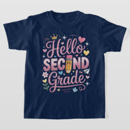 ハロー セカンドグレード コケット リボン 先生 ガール Tシャツ