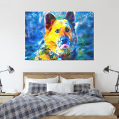 ハロー：ドイツの羊飼いのポートレート キャンバスプリント (インサイチュ (寝室))