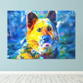 ハロー：ドイツの羊飼いのポートレート キャンバスプリント (インサイチュ (ウッドフロア))