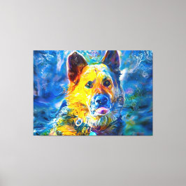 ハロー：ドイツの羊飼いのポートレート キャンバスプリント