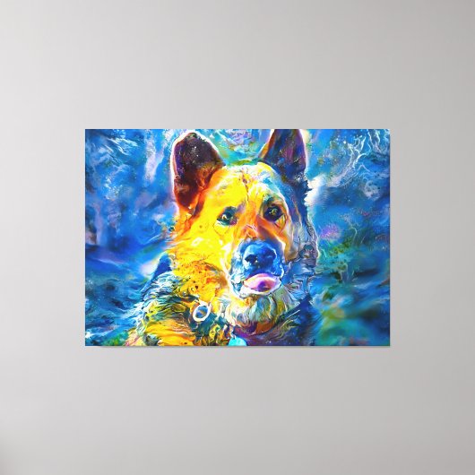 ハロー：ドイツの羊飼いのポートレート キャンバスプリント (正面)