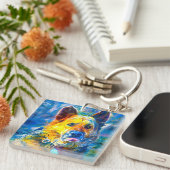 ハロー：ドイツの羊飼いのポートレート キーホルダー (正面右)