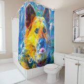 ハロー：ドイツの羊飼いのポートレート シャワーカーテン (インサイチュ)