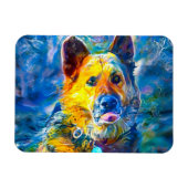 ハロー：ドイツの羊飼いのポートレート マグネット (横)