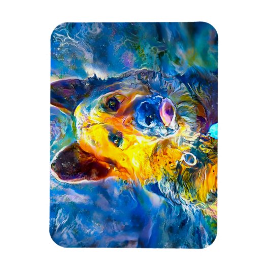 ハロー：ドイツの羊飼いのポートレート マグネット (縦)