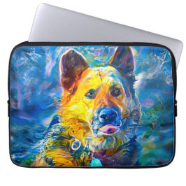 ハロー：ドイツの羊飼いのポートレート ラップトップスリーブ