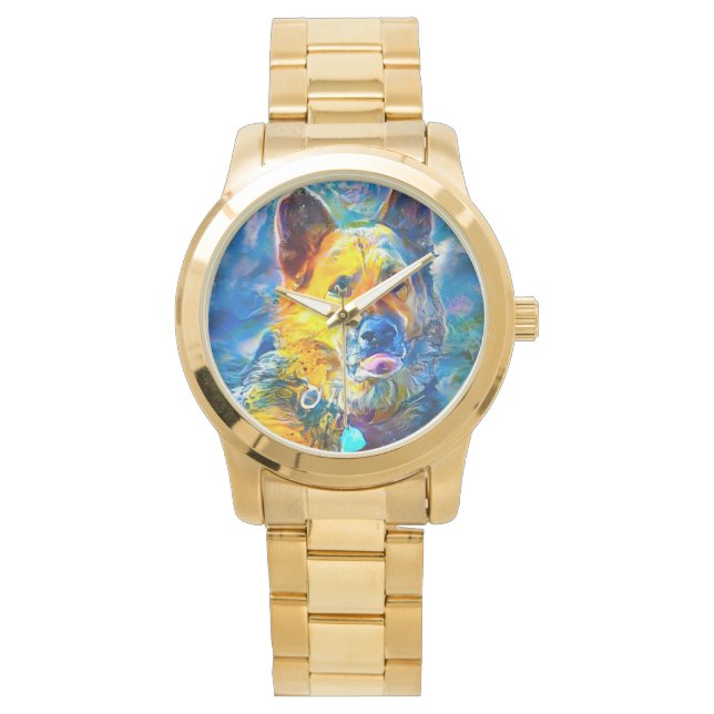 ハロー：ドイツの羊飼いのポートレート 腕時計 (正面)