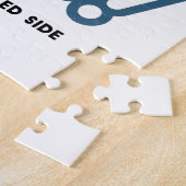 ハロー! – ハッピーホワイトドッグ漫画デザイン ジグソーパズル (側面)