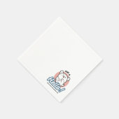 ハロー! – ハッピーホワイトドッグ漫画デザイン スタンダードカクテルナプキン (角)