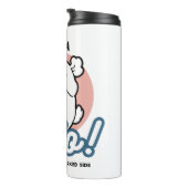 ハロー! – ハッピーホワイトドッグ漫画デザイン タンブラー (回転右)