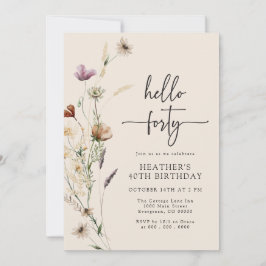 ハロー フォーティ ボヘミアン バースデー 招待状