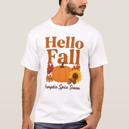 ハロー・フォール・パンプキン・スパイス・シーズン | オータムハーベスト Tシャツ