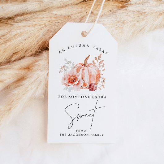 ハロー フローラル パンプキン オータム トリート 感謝祭 ギフトタグ