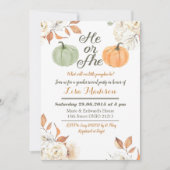 ハロー・ベイビー かぼちゃの秋 性別発表 招待状 (正面)