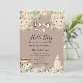ハロー ベイビー ニュートラル オール ベージュ 招待状 (スタンド正面)