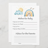 ハロー・ベイビー　出産祝いの願いカード 招待状 (正面/裏面)