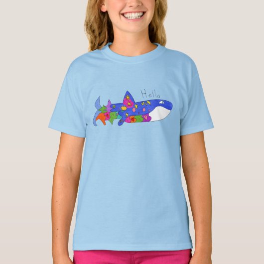 ハロー・ホエール・キッズTシャツ Tシャツ (正面)