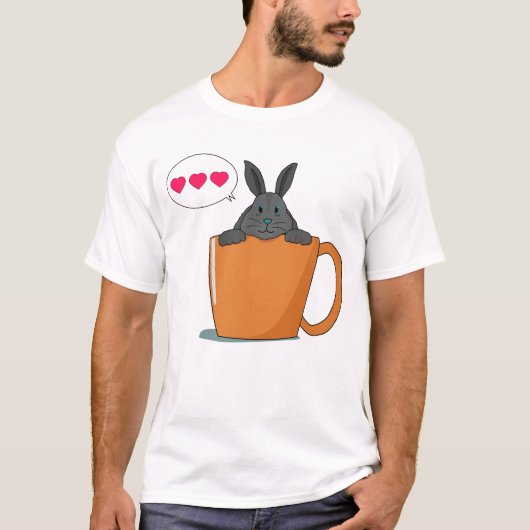 ハロー・リトル・グレー・バニー Tシャツ (正面)