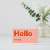 ハロー レトロモダン レッド&ピンクスタイリッシュ トレンディ 名刺 (スタンド正面)