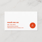 ハロー レトロモダン レッド&ピンクスタイリッシュ トレンディ 名刺 (裏面)