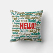 ハロー(数々の言語)両面ピロー クッション (裏面)