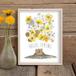 ハロー、春季節プリント ポスター