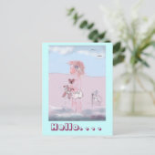 ハロー – kleine Sustse + Teddy postkarte ポストカード (スタンド正面)