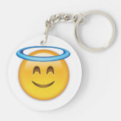 ハローEmojiの微笑の顔 キーホルダー (裏面)