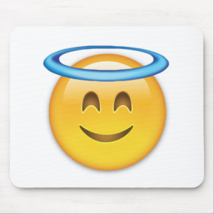 ハローEmojiの微笑の顔 マウスパッド