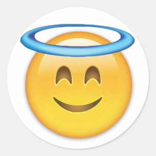 ハローEmojiの微笑の顔 ラウンドシール