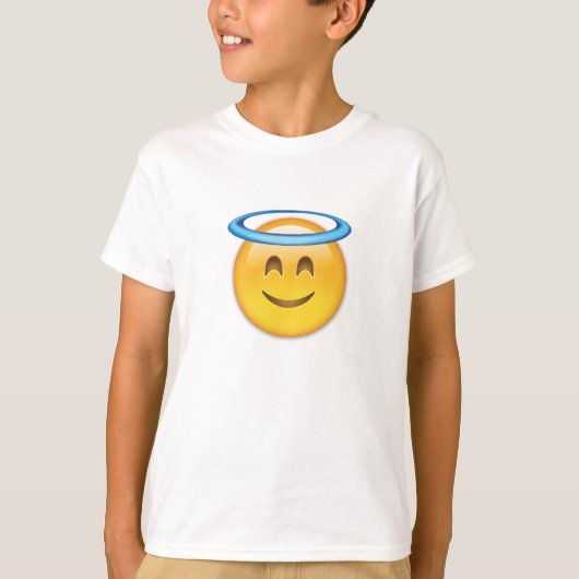 ハローEmojiの微笑の顔 Tシャツ (正面)