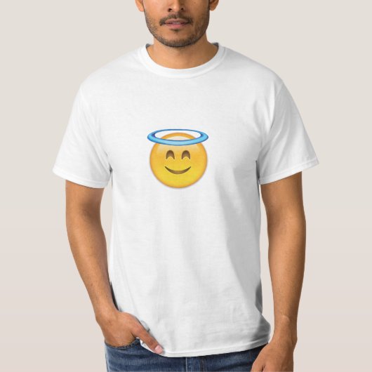 ハローEmojiの微笑の顔 Tシャツ (正面)